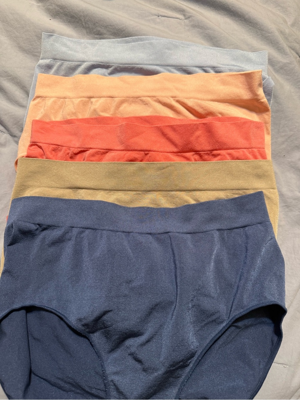 Midnight by Carole Hochman Briefs Pack — Navy, Tan, Coral, Peach, Light Gray